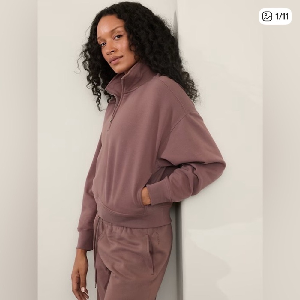 Athleta Forever Fleece Half-Zip Top Large